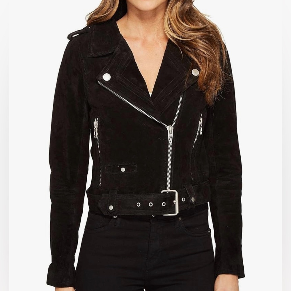 BLANKNYC NWT Genuine Black Suede Leather Moto Jacket